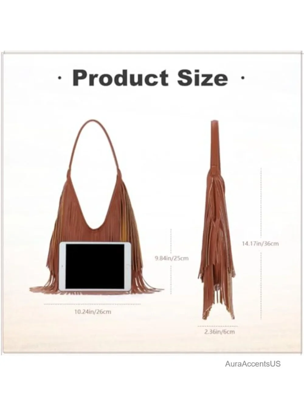 Faux Leather Fringe Hobo Shoulder Bag Tassel Western Purse